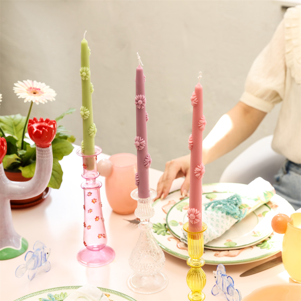 Candle Supplies Store - Boowan Nicole Daisy Flower Taper Candle